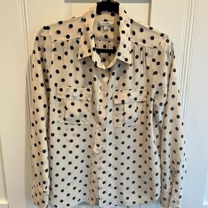 J. Crew Black Polka Dot Casual Shirt
